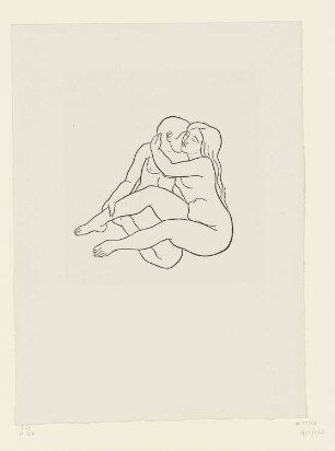 Lange Liebkosung, Umschlagillustration aus: Ovid, "Kunst des Liebens", Lausanne 1935