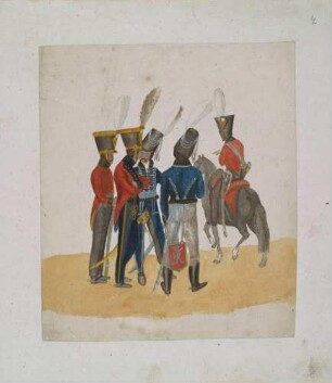 Sächsische Chevaulegers- und Husaren-Offiziere, nach 1810