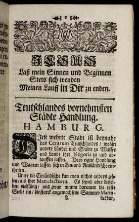 Teutschlands vornehmsten Städte Handlung.