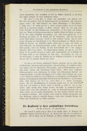 ¬Die¬ Papstwahl in ihrer geschichtlichen Entwicklung