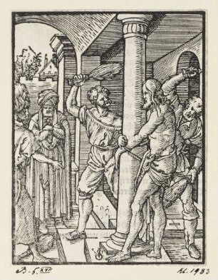 Geißelung Christi, aus: Georg Rhau, "Hortulus Animae", Nürnberg 1552