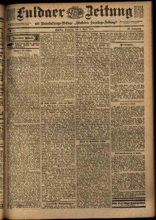 Zweite Ausgabe vom Samstag, den 01. April 1899.