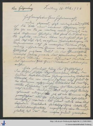 Nachlass L. Schemann (NL 12/2109) : Korrespondenz zwischen Alfred Hugenberg, Ludwig Schemann