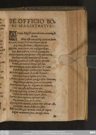 De Officio Boni Magistratus.