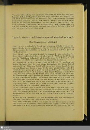 Technik, Material und Erkennungsmerkmale im Hochdruck
