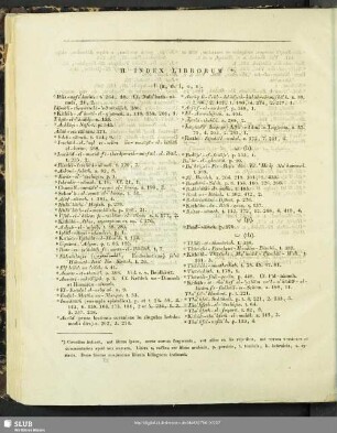 II. Index librorum