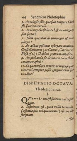 Disputatio Octava.