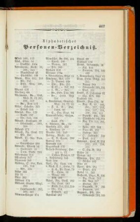 Alphabetisches Personen-Verzeichniß.