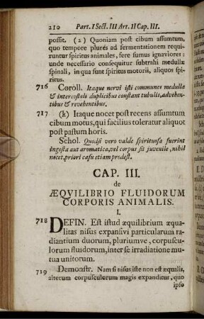 Cap. III. de Æquilibrio Fluidorum Corporis Animalis.