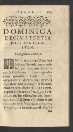 Dominica Decimatertia Post Pentecosten.