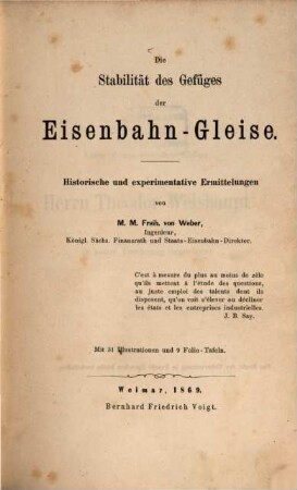 Die Stabilität des Gefüges der Eisenbahn-Gleise : historische und experimentelle Ermittelungen