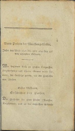 Erster Abschnitt. Geschichte der Perser.