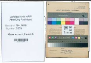 Entnazifizierung Heinrich Grueneboom , geb. 15.10.1900 (Schlossermeister)