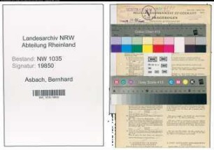 Entnazifizierung Bernhard Asbach , geb. 23.07.1898 (Kaufmaennischer Angestellter)