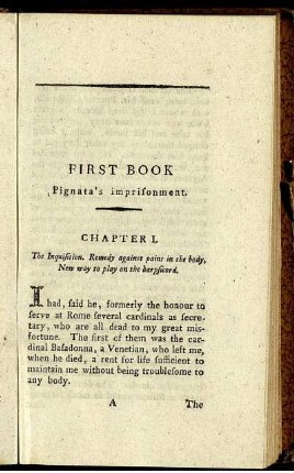 First Book : Pignata's imprisonment.