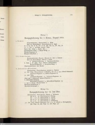 Kriegsgliederung der I. Armee, August 1914