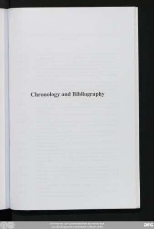 Chronology and Bibliography