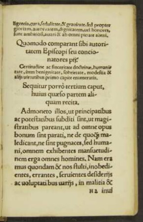 Sequitur porro tertium caput, huius quaeso partem aliquam recita.