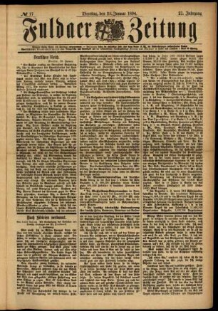 Ausgabe vom Dienstag, den 23. Januar 1894.