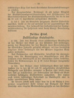 Dritter Titel. Selbständige Gutsbezirke