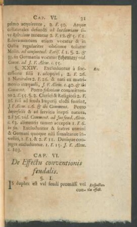 Cap. VI. De Effectu conventionis feudalis