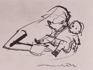 Brustbild der Mutter, das Kleine hochhaltend
