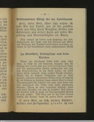 Vollkommener Ablaß für die Todesstunde