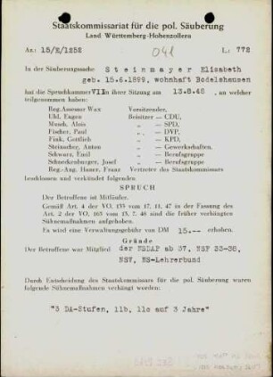 Steinmayer, Elisabeth