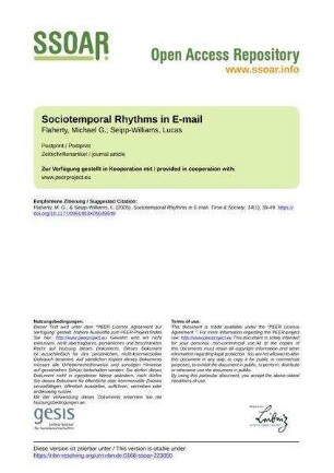 Sociotemporal Rhythms in E-mail