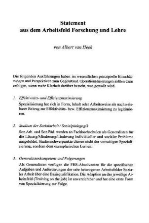 143-150, Statement aus dem Arbeitsfeld Forschung und Lehre