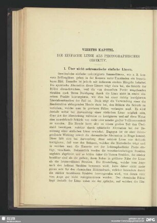 Viertes Kapitel. Die einfache Linse als photographisches Objektiv