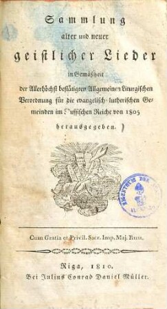 Sammlung alter und neuer geistlicher Lieder