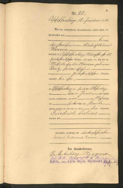 Standesamtsbuch der Stadt Aschaffenburg: Geburten 365/1900 - 184/1901