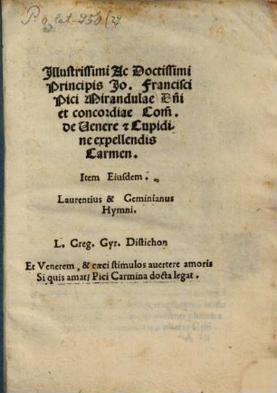 De Venere et Cupidine expellendis Carmen