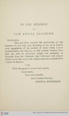 To the members of the Royal Academy