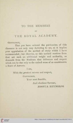To the members of the Royal Academy
