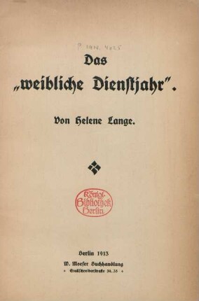 Das "weibliche Dienstjahr"