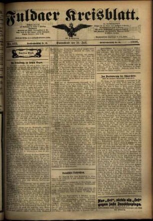 Zweite Ausgabe vom Samstag, den 21. Juli 1906.
