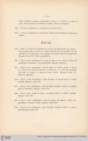 Étuis (Nr. 243 - 258)
