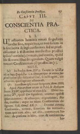 Caput III. De Conscientia Practica.