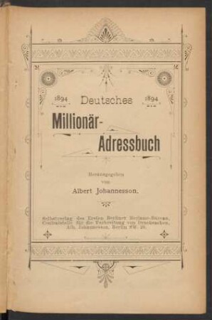 1894: Deutsches Millionär-Adressbuch