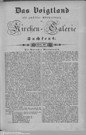 Die Parochie Mislareuth, Münchenreuth, Parochie Erlbach : 17. Lieferung