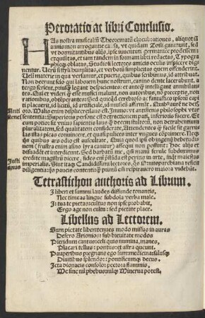 LIbesllus ad Lectorem.