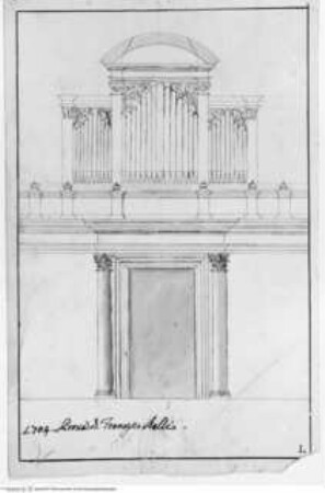 Stegreifprobe - Portal mit Orgel, Aufriss