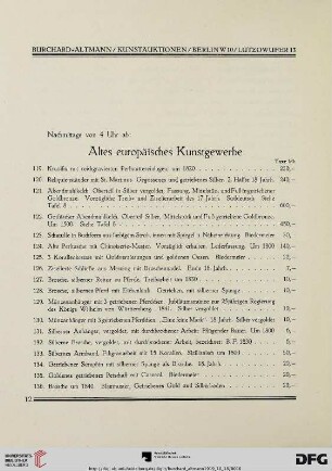 Altes europäisches Kunstgewerbe (Nr. 119-236)