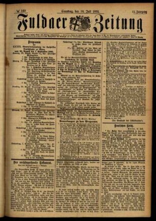 Ausgabe vom Samstag, den 16. Juli 1892.