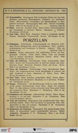 Porzellan (Nr. 162-214)