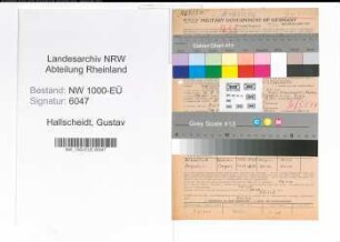 Entnazifizierung Gustav Hallscheidt, geb. 16.09.1901 (Kaufm.Angest.)