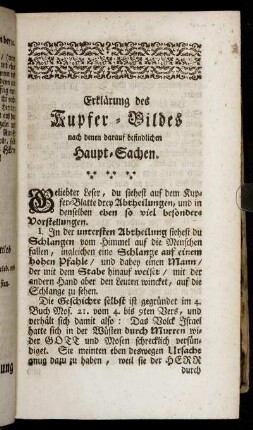 Erklärung des Kupfer-Bildes nach denen darauf befindlichen Haupt-Sachen.