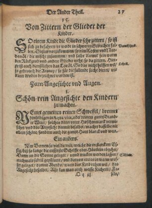 Zum Angesichte und Augen.